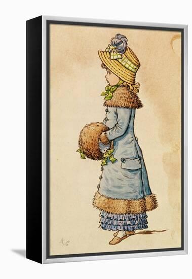 Sunday Best - Young Girl in Blue, 19Th Century 9Colour Lithograph)-Kate Greenaway-Framed Premier Image Canvas