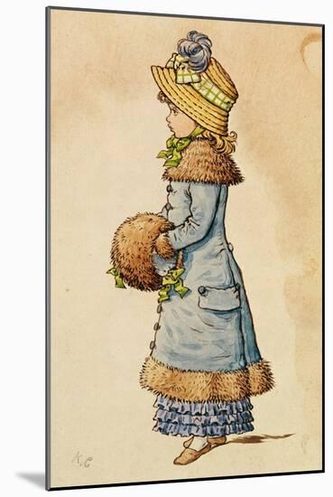 Sunday Best - Young Girl in Blue, 19Th Century 9Colour Lithograph)-Kate Greenaway-Mounted Giclee Print