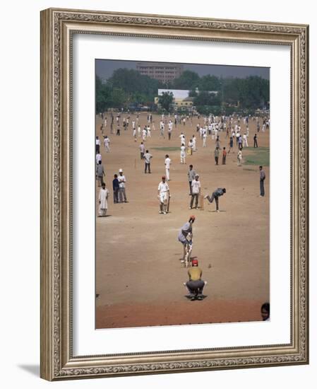 Sunday Cricket, New Delhi, India-David Lomax-Framed Photographic Print