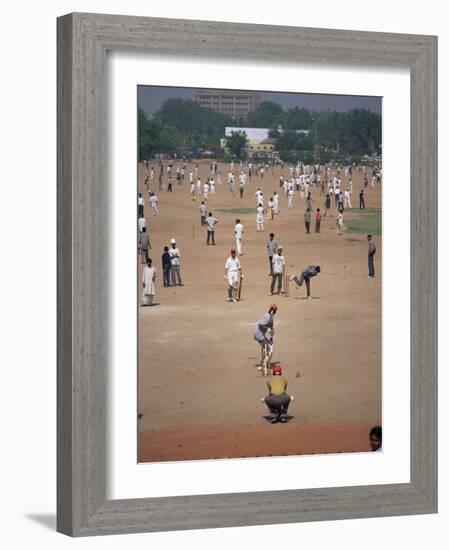 Sunday Cricket, New Delhi, India-David Lomax-Framed Photographic Print