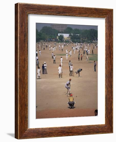 Sunday Cricket, New Delhi, India-David Lomax-Framed Photographic Print