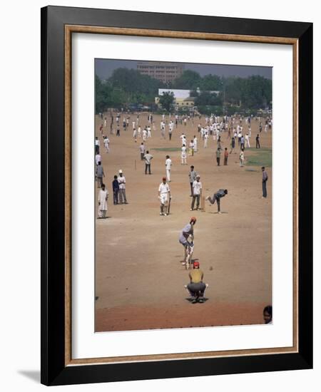 Sunday Cricket, New Delhi, India-David Lomax-Framed Photographic Print