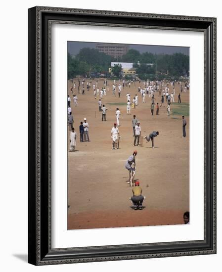 Sunday Cricket, New Delhi, India-David Lomax-Framed Photographic Print