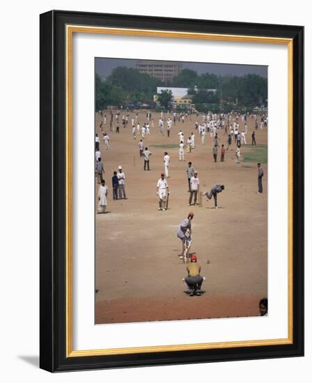 Sunday Cricket, New Delhi, India-David Lomax-Framed Photographic Print