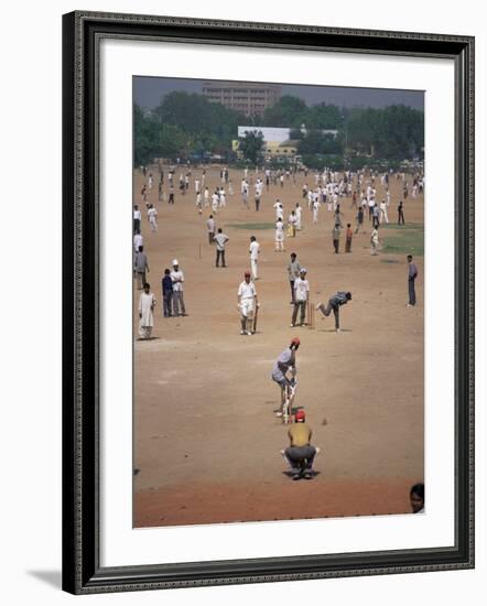 Sunday Cricket, New Delhi, India-David Lomax-Framed Photographic Print