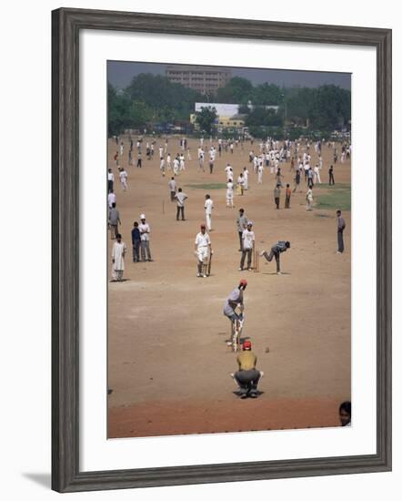 Sunday Cricket, New Delhi, India-David Lomax-Framed Photographic Print