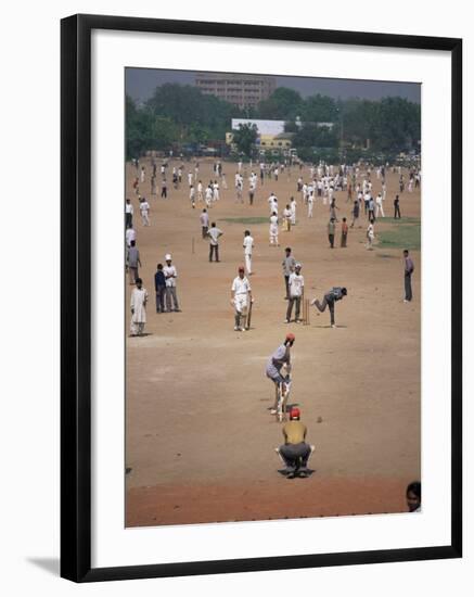 Sunday Cricket, New Delhi, India-David Lomax-Framed Photographic Print