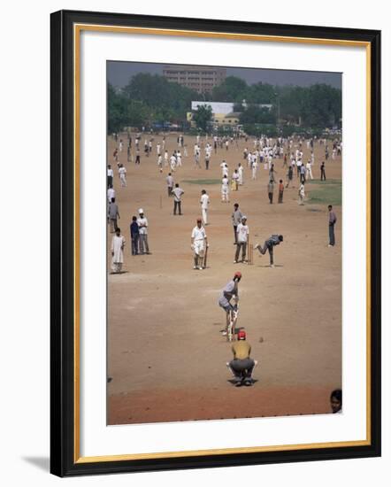 Sunday Cricket, New Delhi, India-David Lomax-Framed Photographic Print