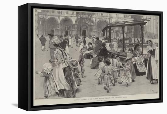 Sunday Evening in St Mark's Square, Venice, the Children's Hour-null-Framed Premier Image Canvas