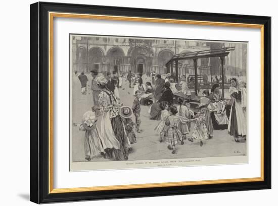 Sunday Evening in St Mark's Square, Venice, the Children's Hour-null-Framed Giclee Print