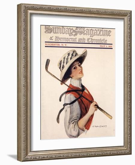 Sunday Magazine, Golf Womens Hats Portraits Magazine, USA, 1910-null-Framed Giclee Print