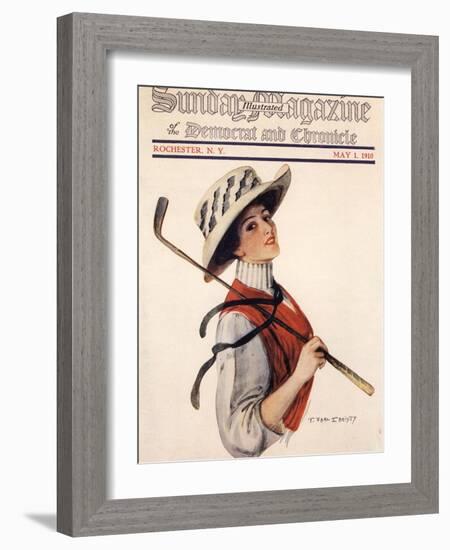 Sunday Magazine, Golf Womens Hats Portraits Magazine, USA, 1910-null-Framed Giclee Print