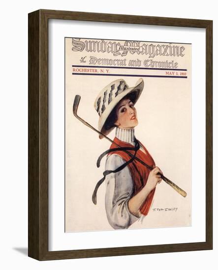 Sunday Magazine, Golf Womens Hats Portraits Magazine, USA, 1910-null-Framed Giclee Print