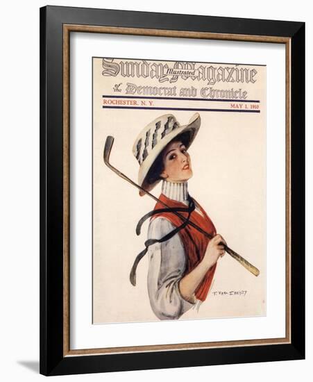 Sunday Magazine, Golf Womens Hats Portraits Magazine, USA, 1910-null-Framed Giclee Print