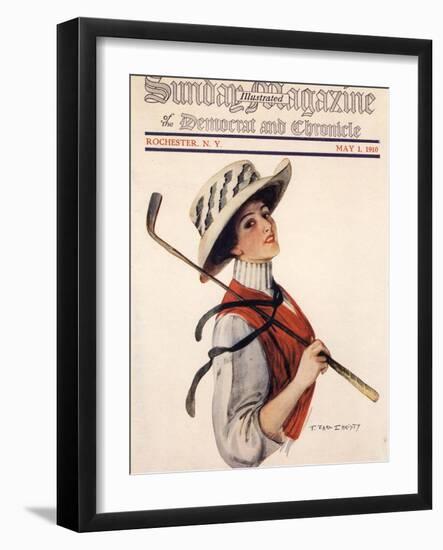 Sunday Magazine, Golf Womens Hats Portraits Magazine, USA, 1910-null-Framed Giclee Print