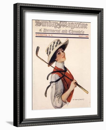 Sunday Magazine, Golf Womens Hats Portraits Magazine, USA, 1910-null-Framed Giclee Print