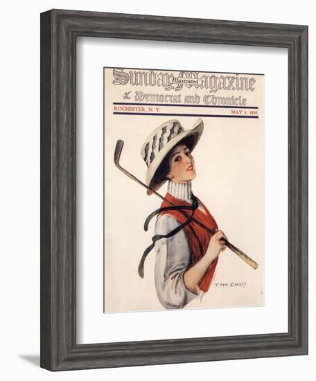 Sunday Magazine, Golf Womens Hats Portraits Magazine, USA, 1910-null-Framed Giclee Print