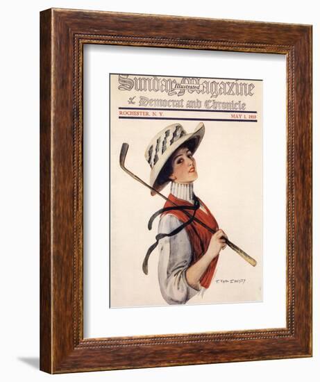 Sunday Magazine, Golf Womens Hats Portraits Magazine, USA, 1910-null-Framed Giclee Print