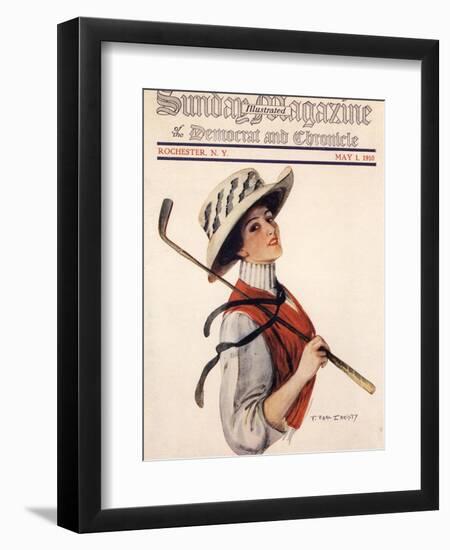 Sunday Magazine, Golf Womens Hats Portraits Magazine, USA, 1910-null-Framed Giclee Print