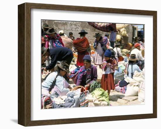 Sunday Market at Tarabuco, Near Sucre, Bolivia, South America-Tony Waltham-Framed Photographic Print