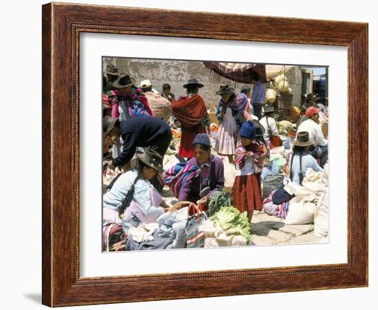 Sunday Market at Tarabuco, Near Sucre, Bolivia, South America-Tony Waltham-Framed Photographic Print