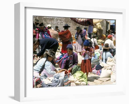 Sunday Market at Tarabuco, Near Sucre, Bolivia, South America-Tony Waltham-Framed Photographic Print