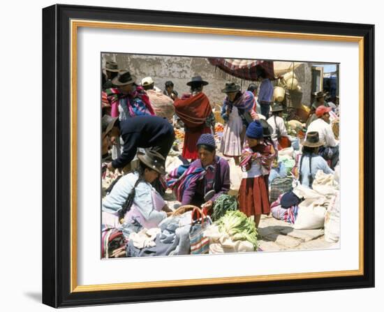 Sunday Market at Tarabuco, Near Sucre, Bolivia, South America-Tony Waltham-Framed Photographic Print