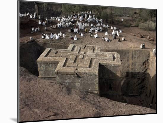 Sunday Mass Celebrated at the Rock-Hewn Church of Bet Giyorgis, in Lalibela, Ethiopia-Mcconnell Andrew-Mounted Photographic Print