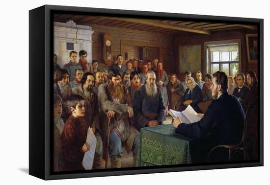 Sunday Message in a Village School, 1895-Nikolai Petrovich Bogdanov-Belsky-Framed Premier Image Canvas