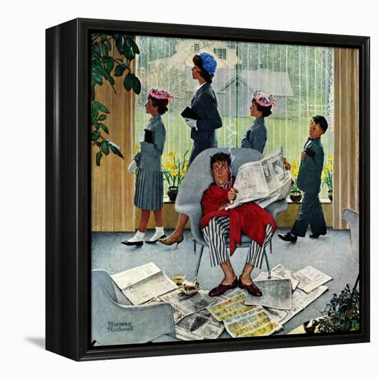 "Sunday Morning", May 16,1959-Norman Rockwell-Framed Premier Image Canvas