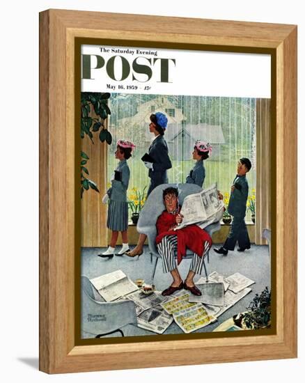 "Sunday Morning" Saturday Evening Post Cover, May 16,1959-Norman Rockwell-Framed Premier Image Canvas