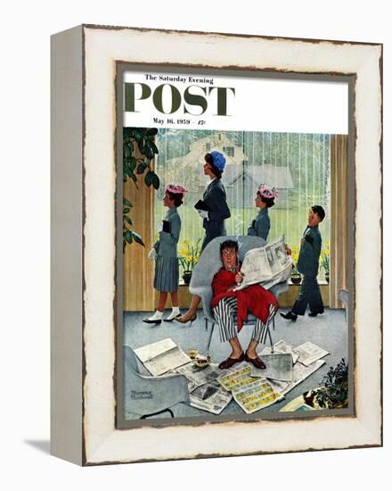 "Sunday Morning" Saturday Evening Post Cover, May 16,1959-Norman Rockwell-Framed Premier Image Canvas