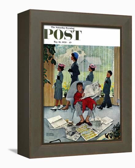 "Sunday Morning" Saturday Evening Post Cover, May 16,1959-Norman Rockwell-Framed Premier Image Canvas