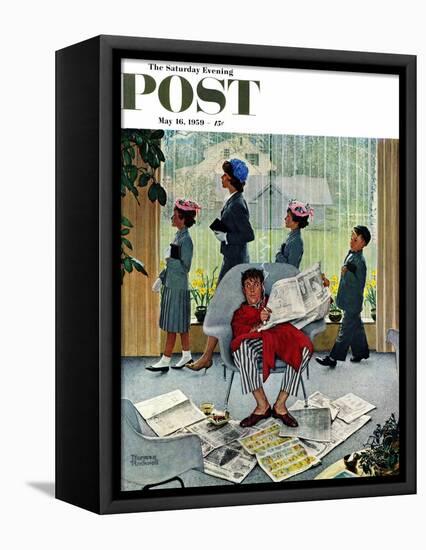 "Sunday Morning" Saturday Evening Post Cover, May 16,1959-Norman Rockwell-Framed Premier Image Canvas