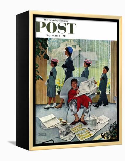 "Sunday Morning" Saturday Evening Post Cover, May 16,1959-Norman Rockwell-Framed Premier Image Canvas