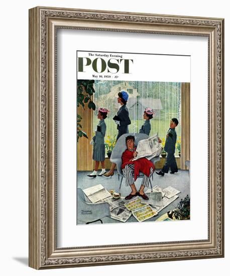 "Sunday Morning" Saturday Evening Post Cover, May 16,1959-Norman Rockwell-Framed Giclee Print