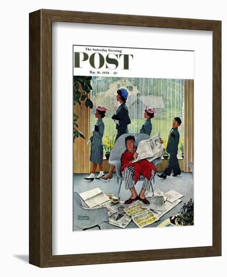 "Sunday Morning" Saturday Evening Post Cover, May 16,1959-Norman Rockwell-Framed Giclee Print