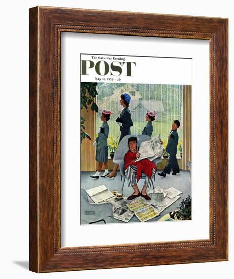 "Sunday Morning" Saturday Evening Post Cover, May 16,1959-Norman Rockwell-Framed Giclee Print