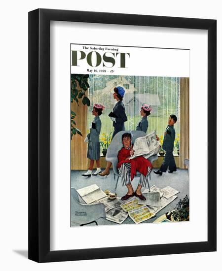 "Sunday Morning" Saturday Evening Post Cover, May 16,1959-Norman Rockwell-Framed Giclee Print