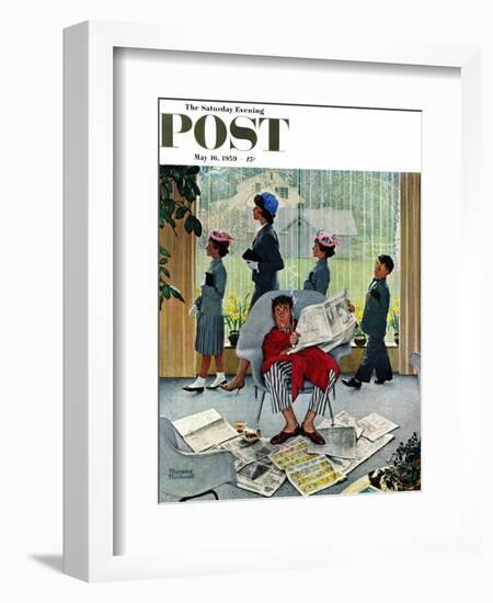 "Sunday Morning" Saturday Evening Post Cover, May 16,1959-Norman Rockwell-Framed Giclee Print