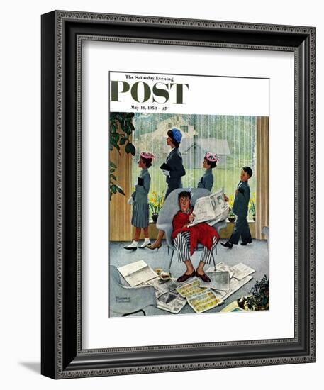 "Sunday Morning" Saturday Evening Post Cover, May 16,1959-Norman Rockwell-Framed Giclee Print