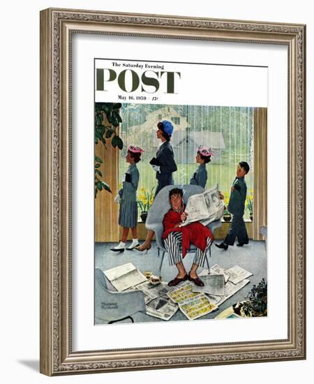 "Sunday Morning" Saturday Evening Post Cover, May 16,1959-Norman Rockwell-Framed Giclee Print