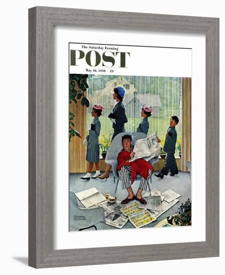 "Sunday Morning" Saturday Evening Post Cover, May 16,1959-Norman Rockwell-Framed Giclee Print