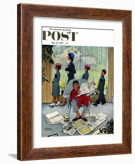 "Sunday Morning" Saturday Evening Post Cover, May 16,1959-Norman Rockwell-Framed Giclee Print