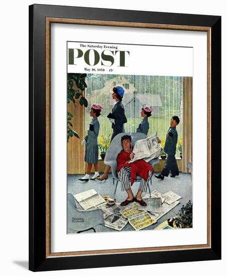 "Sunday Morning" Saturday Evening Post Cover, May 16,1959-Norman Rockwell-Framed Giclee Print