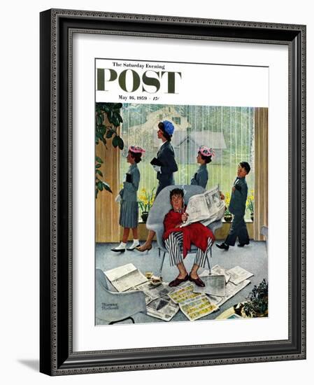 "Sunday Morning" Saturday Evening Post Cover, May 16,1959-Norman Rockwell-Framed Giclee Print