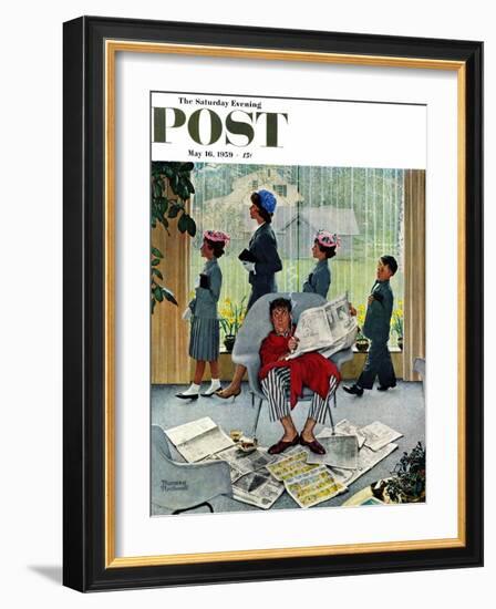 "Sunday Morning" Saturday Evening Post Cover, May 16,1959-Norman Rockwell-Framed Giclee Print