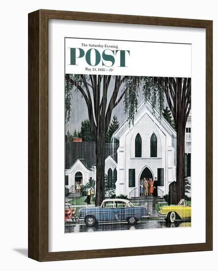 "Sunday Rain" Saturday Evening Post Cover, May 24, 1958-E. Melbourne Brindle-Framed Giclee Print