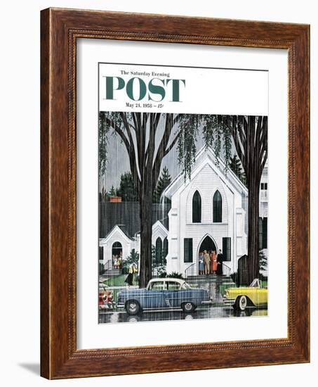 "Sunday Rain" Saturday Evening Post Cover, May 24, 1958-E. Melbourne Brindle-Framed Giclee Print