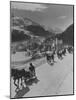 Sunday Sleigh-Rides in Snow-Covered Winter-Resort Village St. Moritz-Alfred Eisenstaedt-Mounted Photographic Print